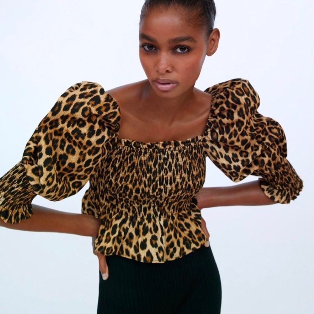 Zara animal print puff blouse - Picture 7 of 7